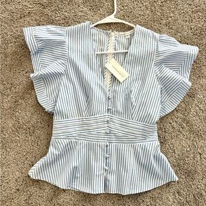 Veronica Beard Han Peplum Blouse